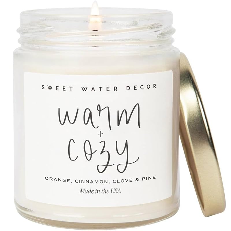 Sweet Water Decor Warm and Cozy Soy Candle - Pine Cinnamon & Fir Winter Scent