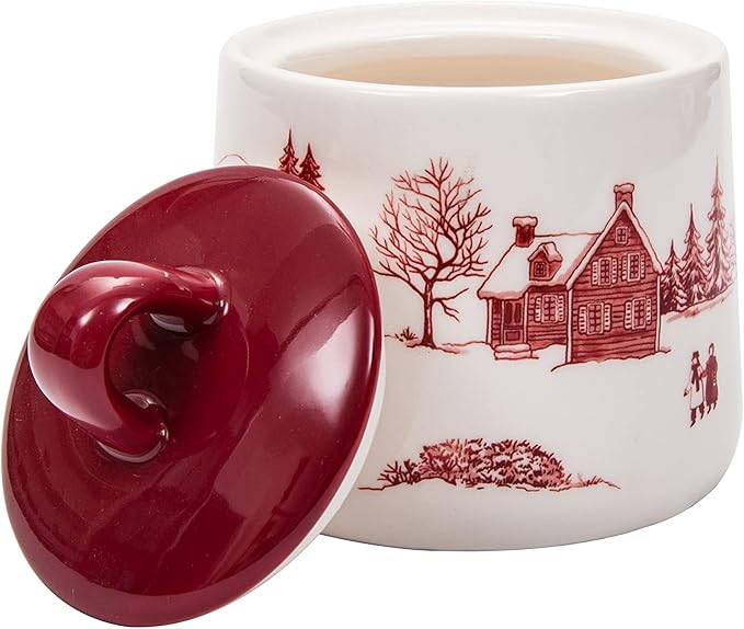 Bico Toile De Jouy Winter Wondereland Ceramic Sugar and Cream Set, Dishwasher Safe