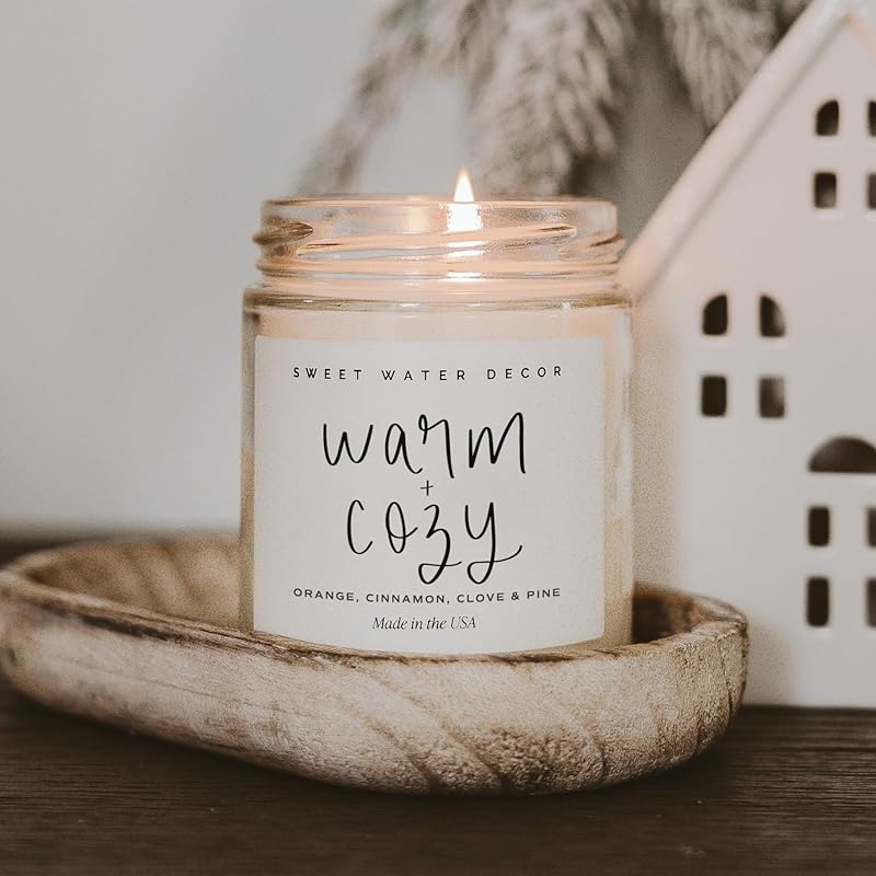 Sweet Water Decor Warm and Cozy Soy Candle - Pine Cinnamon & Fir Winter Scent