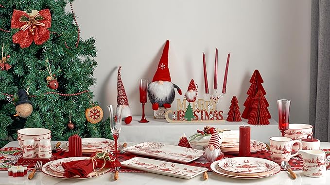 Bico Toile De Jouy Winter Wondereland Ceramic Sugar and Cream Set, Dishwasher Safe