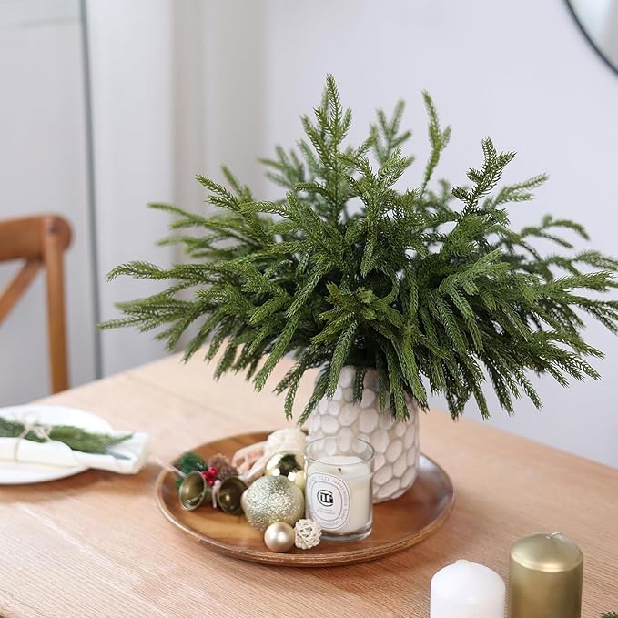 18" Christmas Norfolk Pine Branches, 16 pc Set