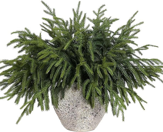 18" Christmas Norfolk Pine Branches, 16 pc Set