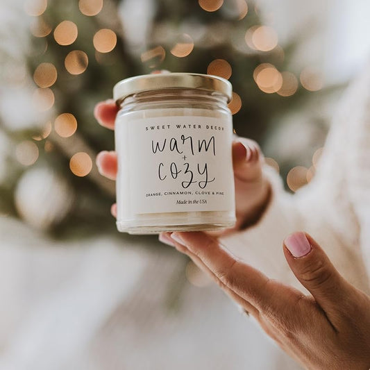Sweet Water Decor Warm and Cozy Soy Candle - Pine Cinnamon & Fir Winter Scent