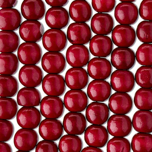 Red Wood Bead Christmas Garland